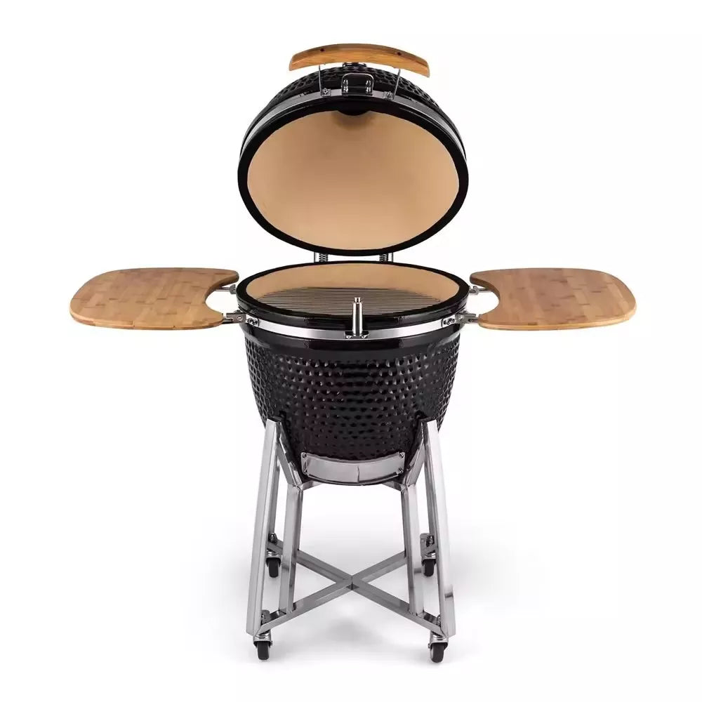 Barbecue Kamado 18" noir déplié  
