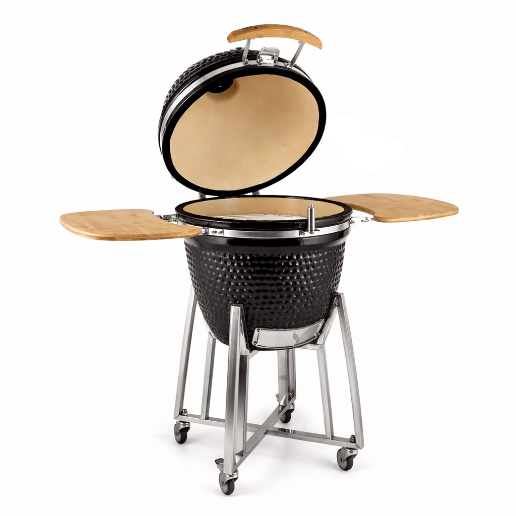 Barbecue Kamado 18" noir ouvert 