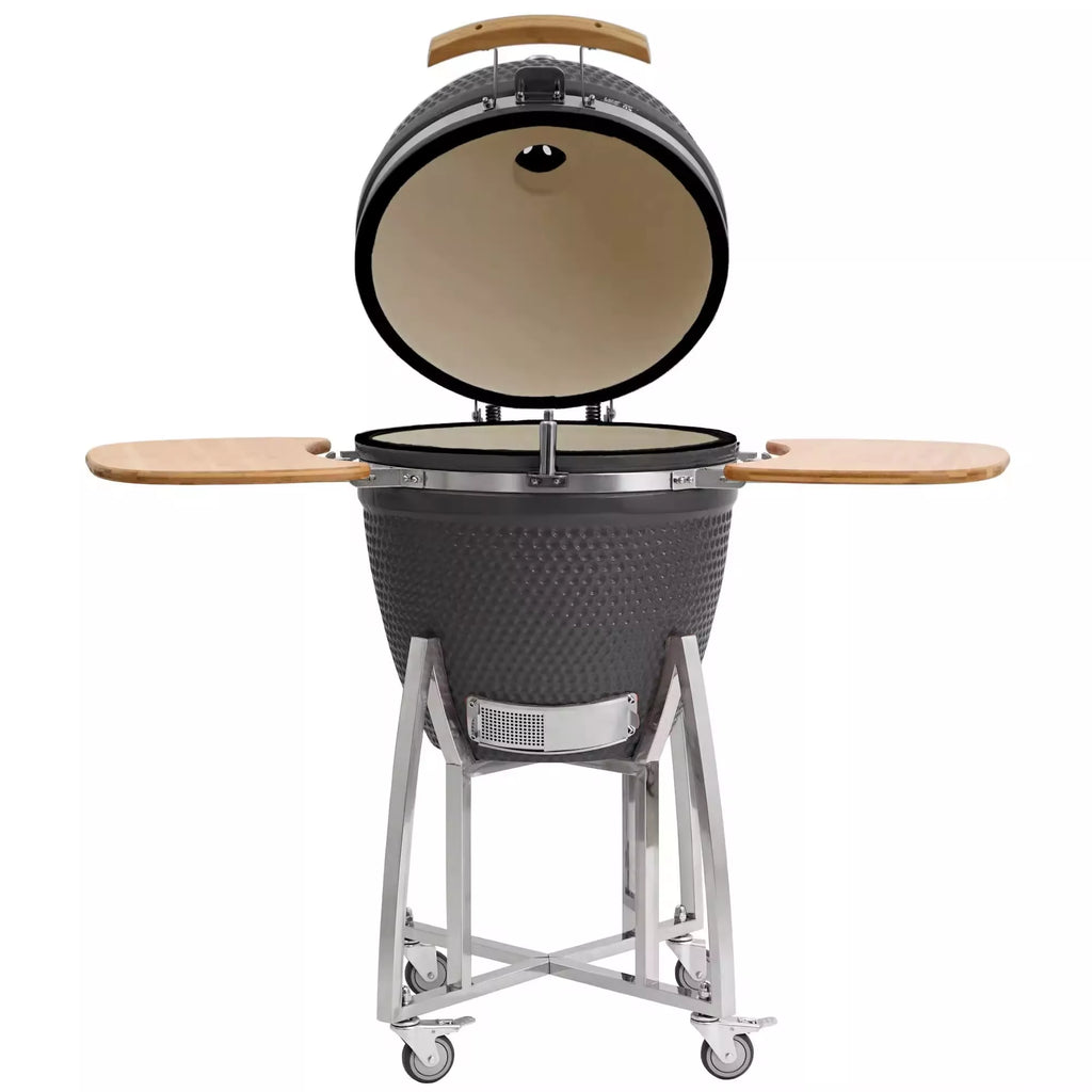 Barbecue Kamado 18" noir ouvert 