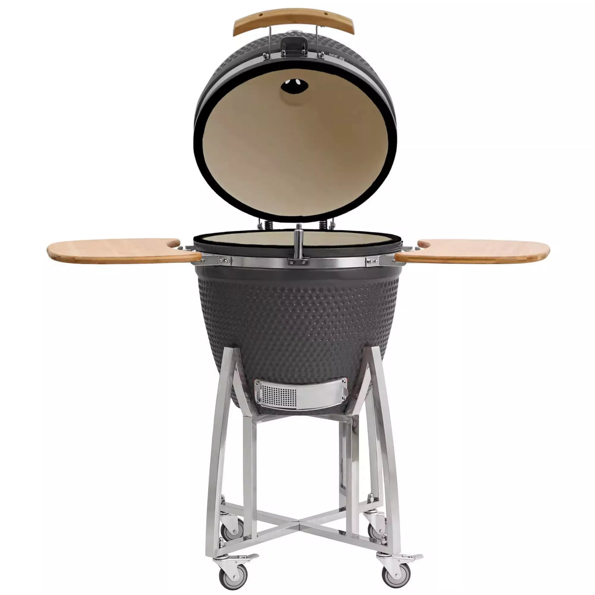 Barbecue Kamado 18" noir ouvert 